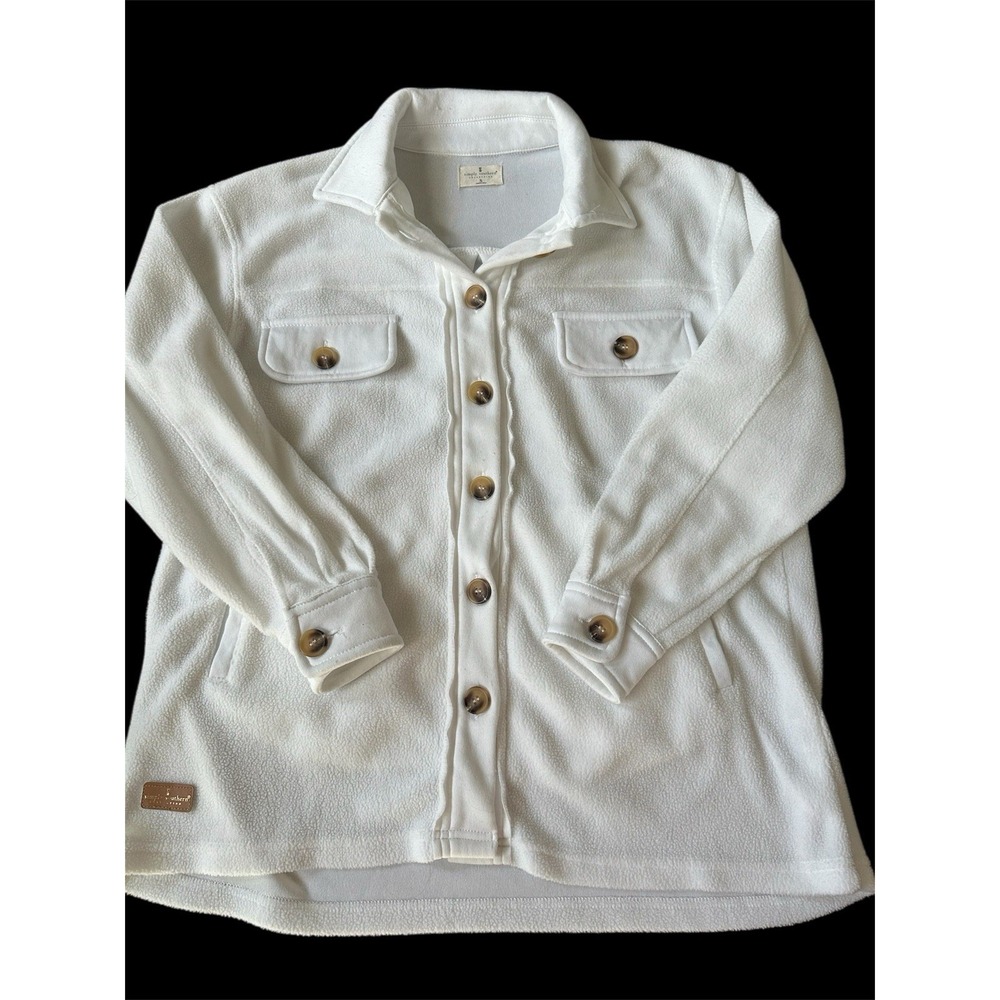 Simply southern women's button up white jacket small